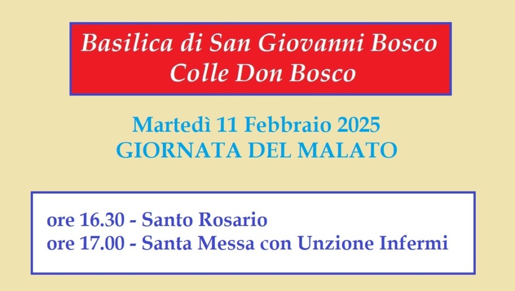 Giornata del malato 2025 Colle Don Bosco